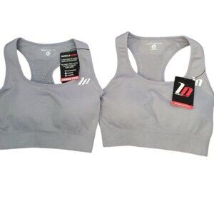 NWT Set of 2 Muscle Nation Sports Bra Both Size XS Grey Running Workout